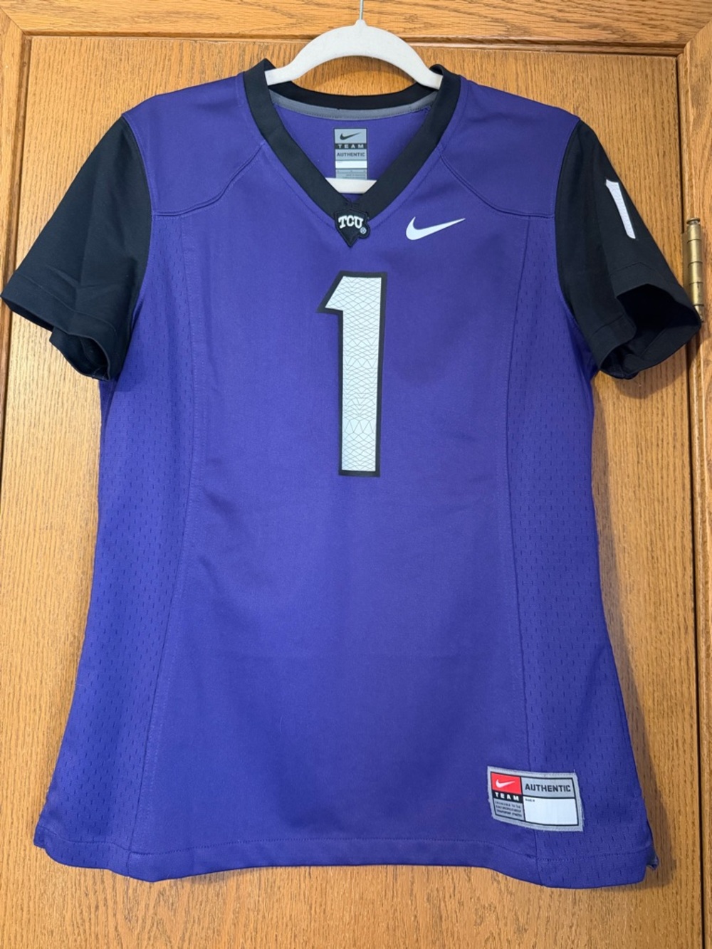 Nike Purple & Black Women's Football Jersey with White #1